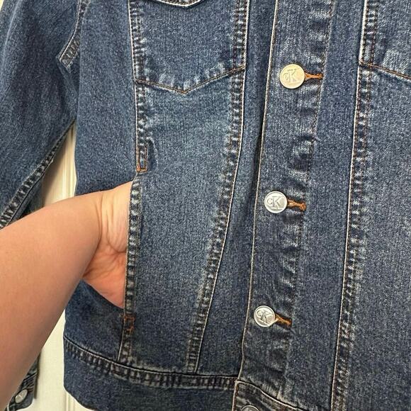 Vintage Calvin Klein Jeans Denim Jean Jacket Size M Wardrobe Staple Casual - Picture 9 of 11